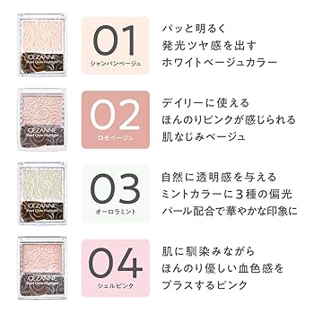 Amazon.co.jp: Cezanne Pearl Glow Highlights 02 Rose Beige